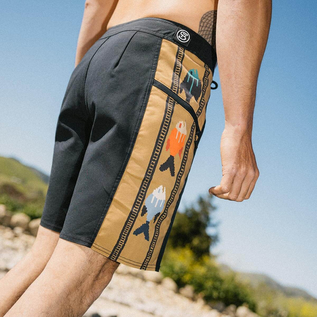 Seager Men's Capo Panel Boardshort - Upstream Black