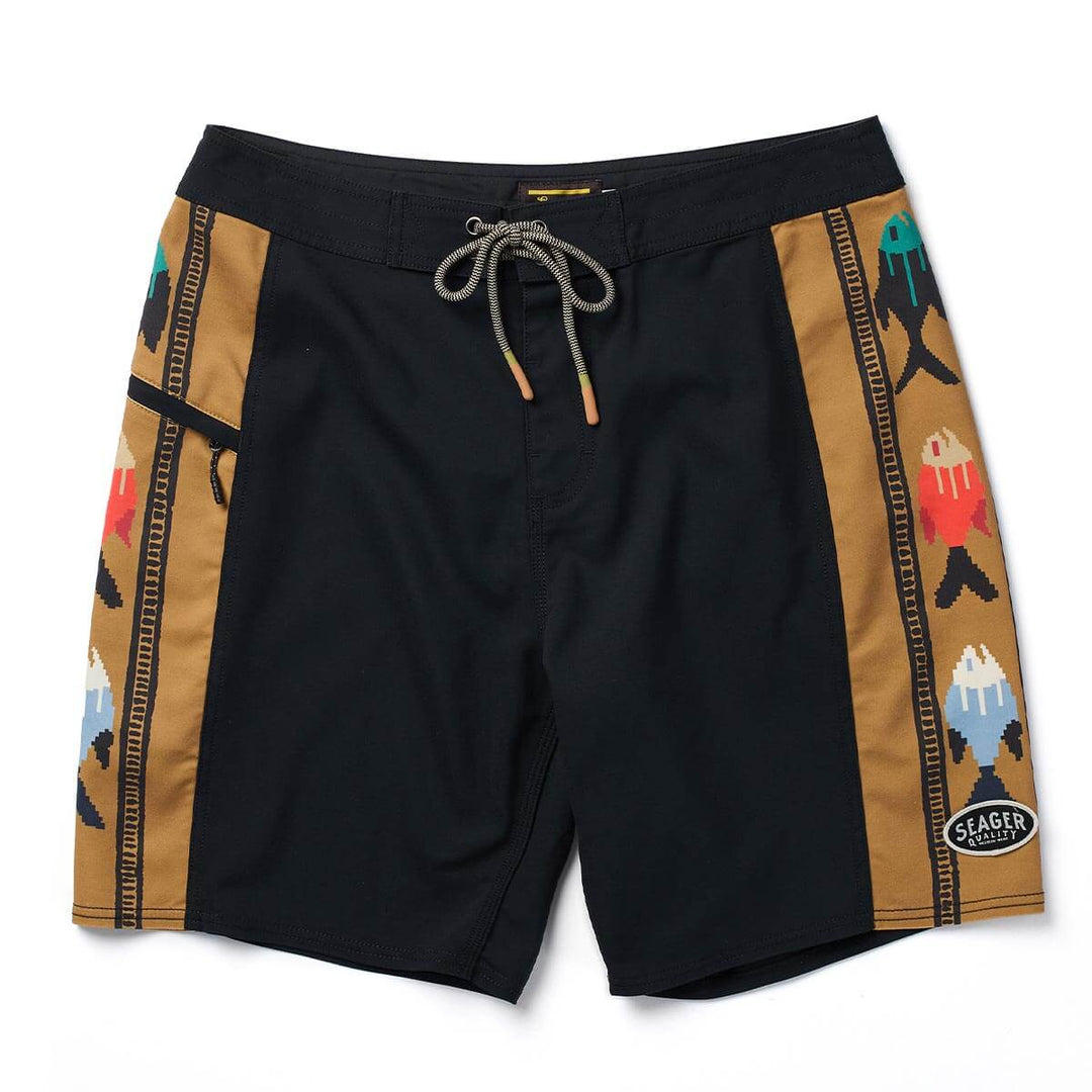 Seager Men's Capo Panel Boardshort - Upstream Black