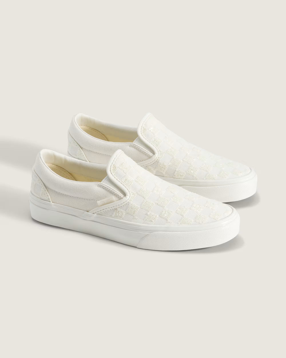 Vans Women's Classic Slip-On Checkerboard Shoe - White Checkerboard - Sun Diego Boardshop