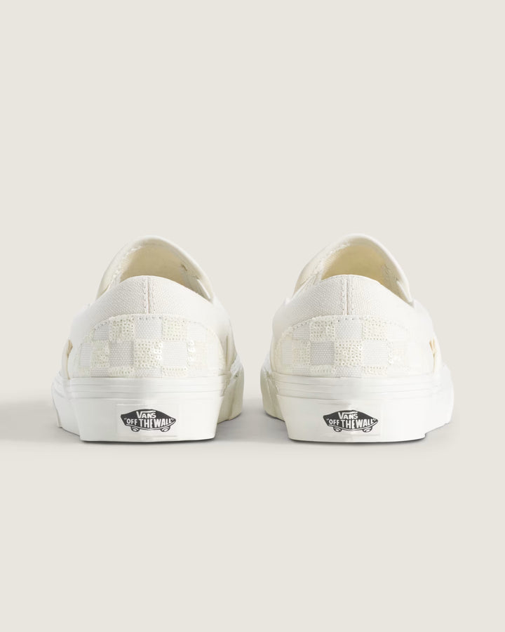 Vans Women's Classic Slip-On Checkerboard Shoe - White Checkerboard - Sun Diego Boardshop