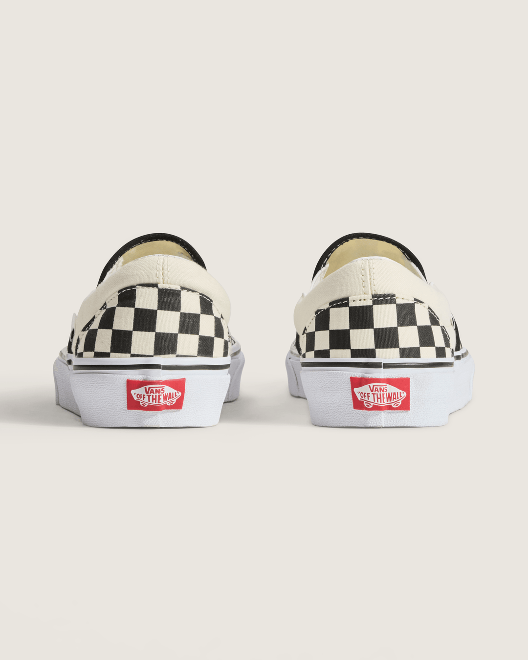 Vans Men's Classic Slip-On Checkerboard Shoe - Black White White - Sun Diego Boardshop