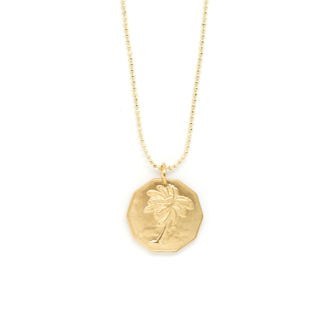 Salty Cali Cocos Coin Necklace - GOLD - Sun Diego Boardshop