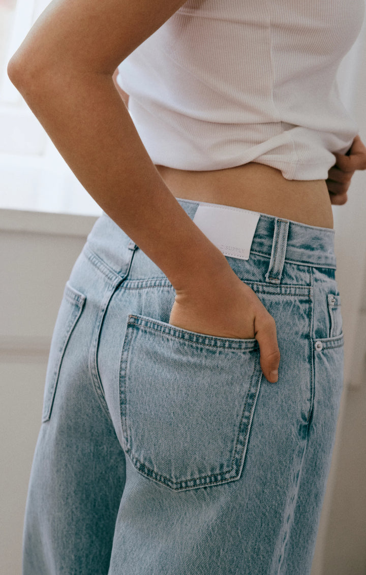 Z-Supply Women's The Show Off High-Rise Bowed Denim - Indigo Bloom - Sun Diego Boardshop