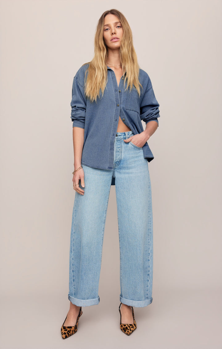 Z-Supply Women's The Show Off High-Rise Bowed Denim - Indigo Bloom - Sun Diego Boardshop