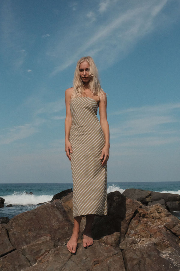 Rhythm Dalias Bias Midi Dress - Olive - Sun Diego Boardshop