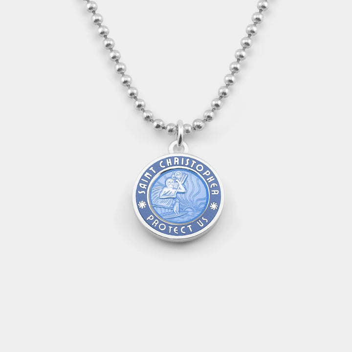 Getback Supply Medium St. Christopher Necklace - Denim Blue