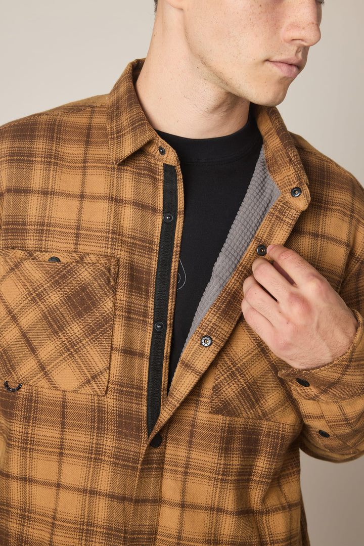 686 Men's Heat Grid Flannel - Caramel - Sun Diego Boardshop