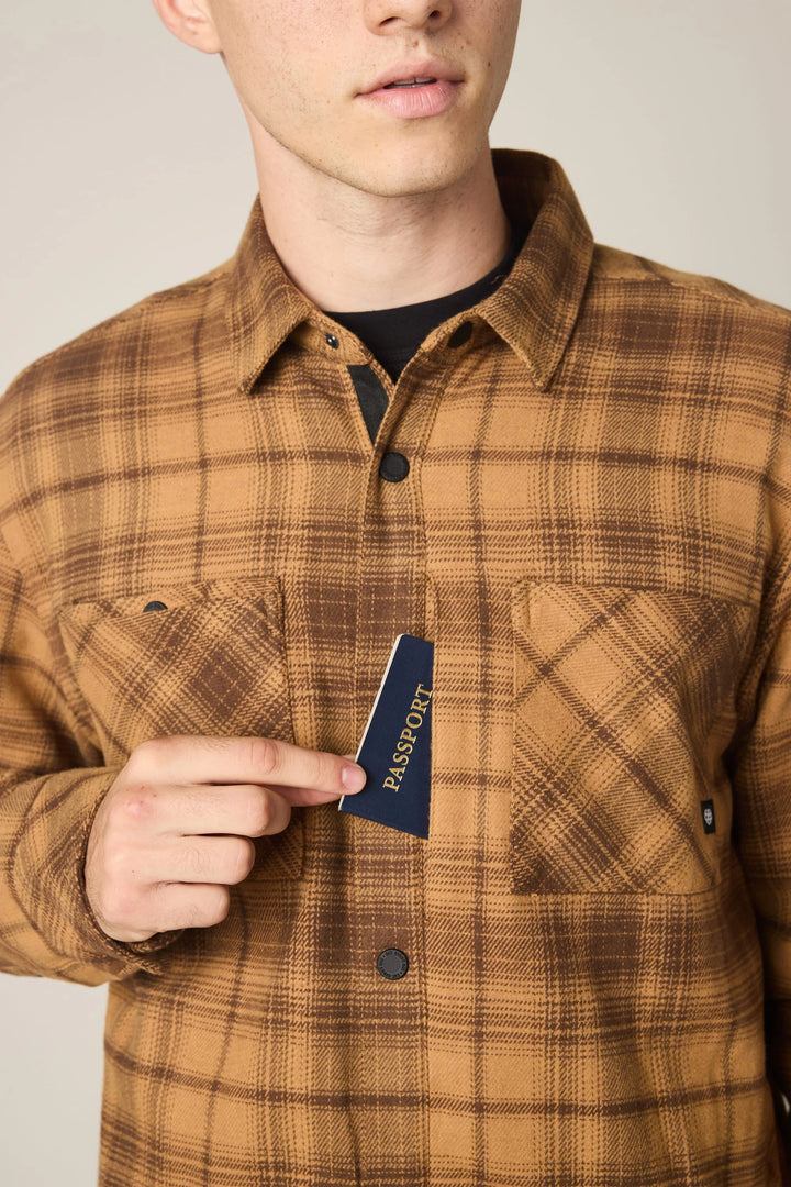 686 Men's Heat Grid Flannel - Caramel - Sun Diego Boardshop