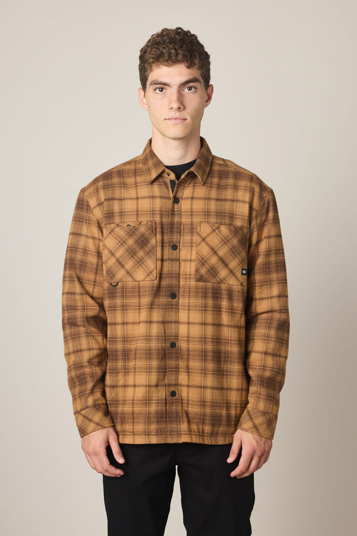 686 Men's Heat Grid Flannel - Caramel - Sun Diego Boardshop