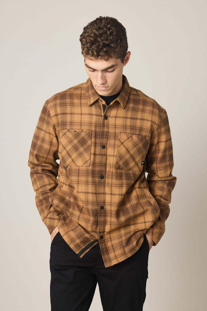 686 Men's Heat Grid Flannel - Caramel - Sun Diego Boardshop