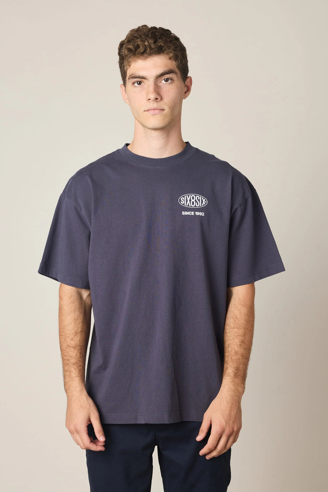 686 Men's 92 Relaxed S/S Tee - Navy - Sun Diego Boardshop