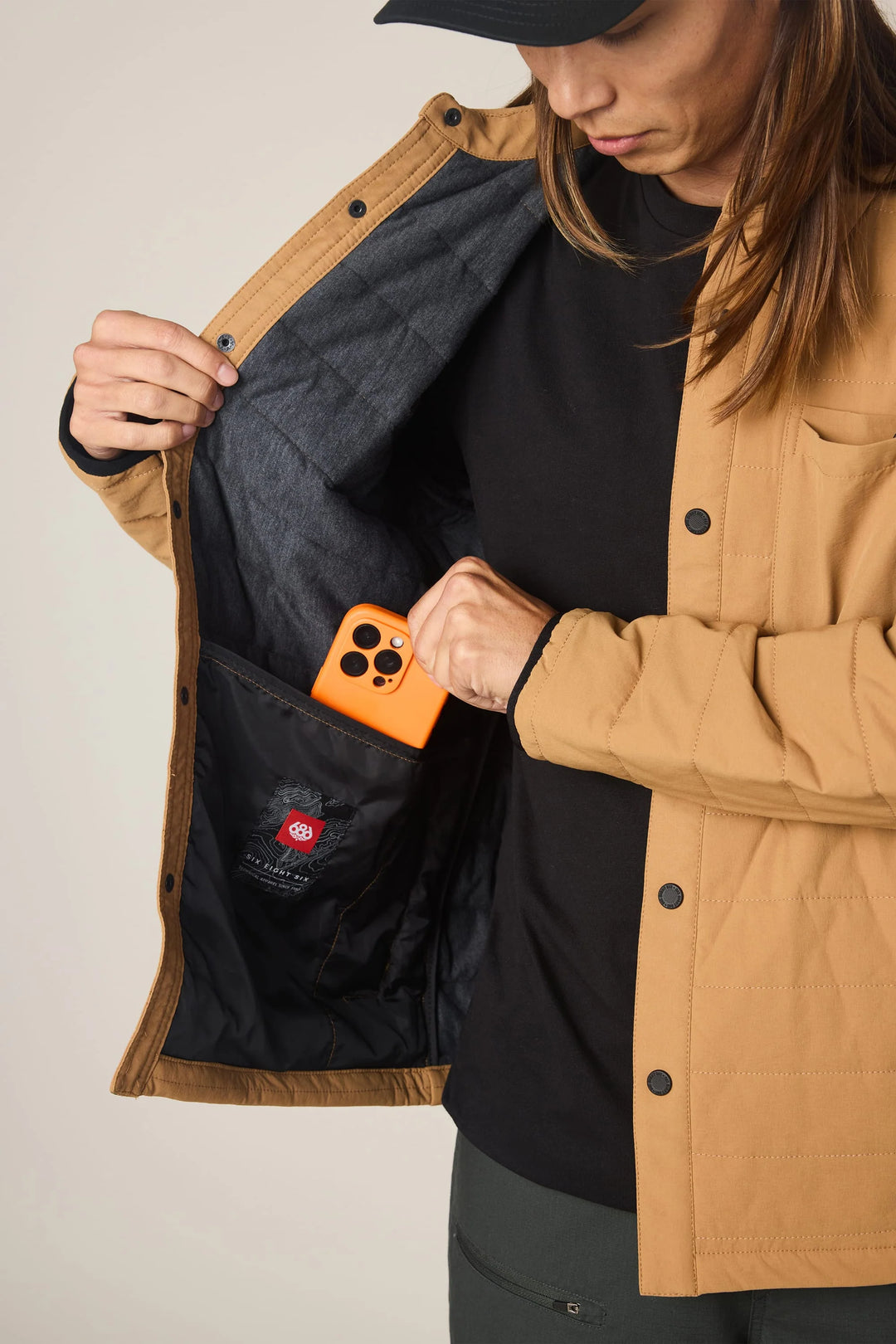 686 Men's Thermaldry Insulated Shacket - Caramel - Sun Diego Boardshop