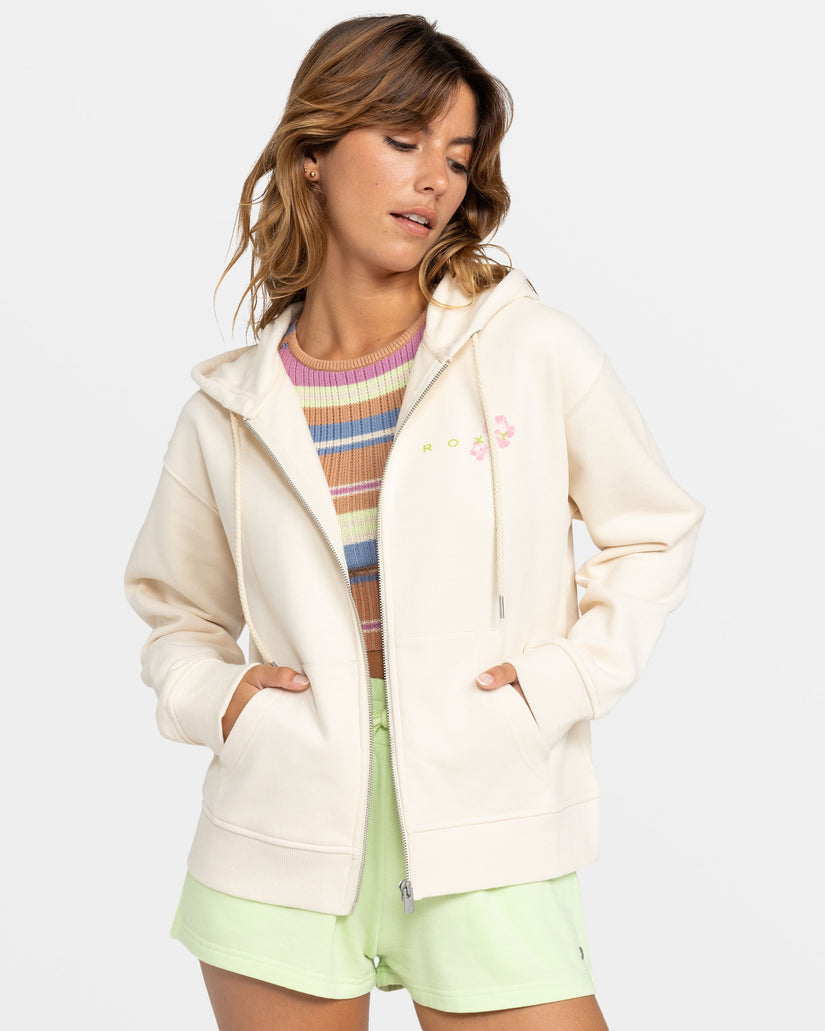 Roxy Evening Hike Zip Up Hoodie - PARCHMENT - Sun Diego Boardshop