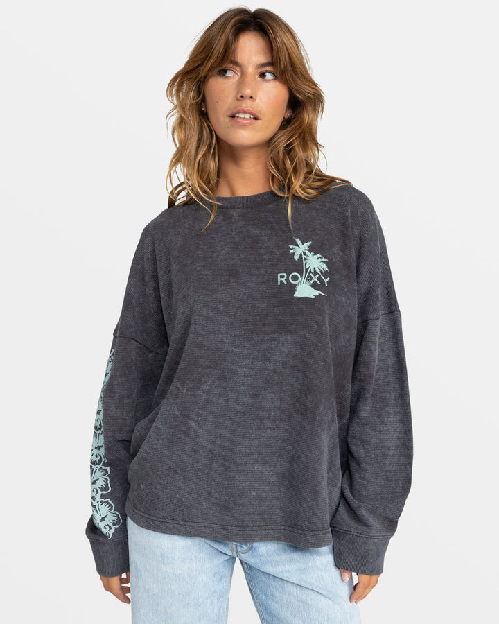 Roxy East Side Long Sleeve Top - PHANTOM - Sun Diego Boardshop