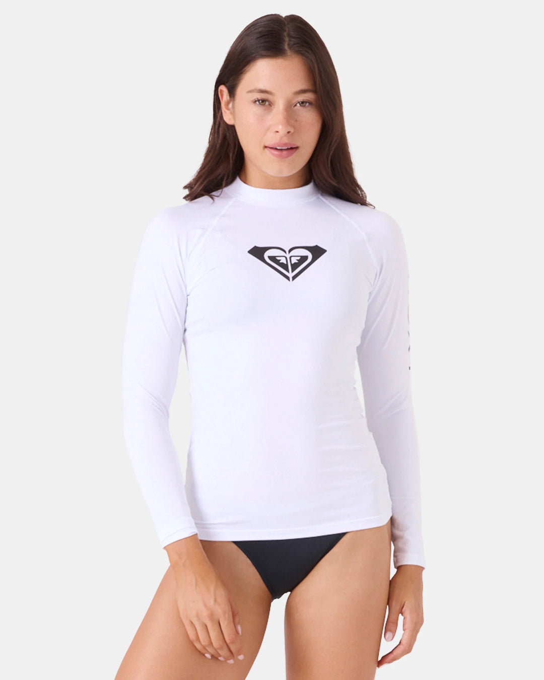 Roxy Whole Hearted Long Sleeve Rashguard - Bright White Wbb0 - Sun Diego Boardshop