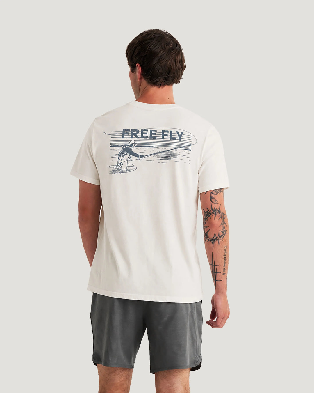 Free Fly Men's Retro Cast Tee - Bone - Sun Diego Boardshop