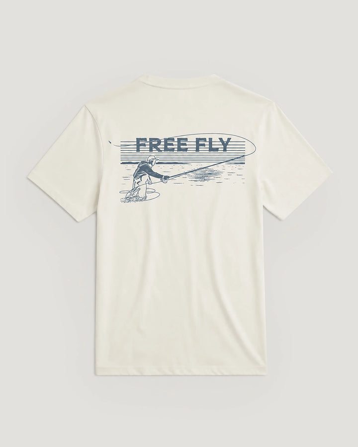 Free Fly Men's Retro Cast Tee - Bone - Sun Diego Boardshop