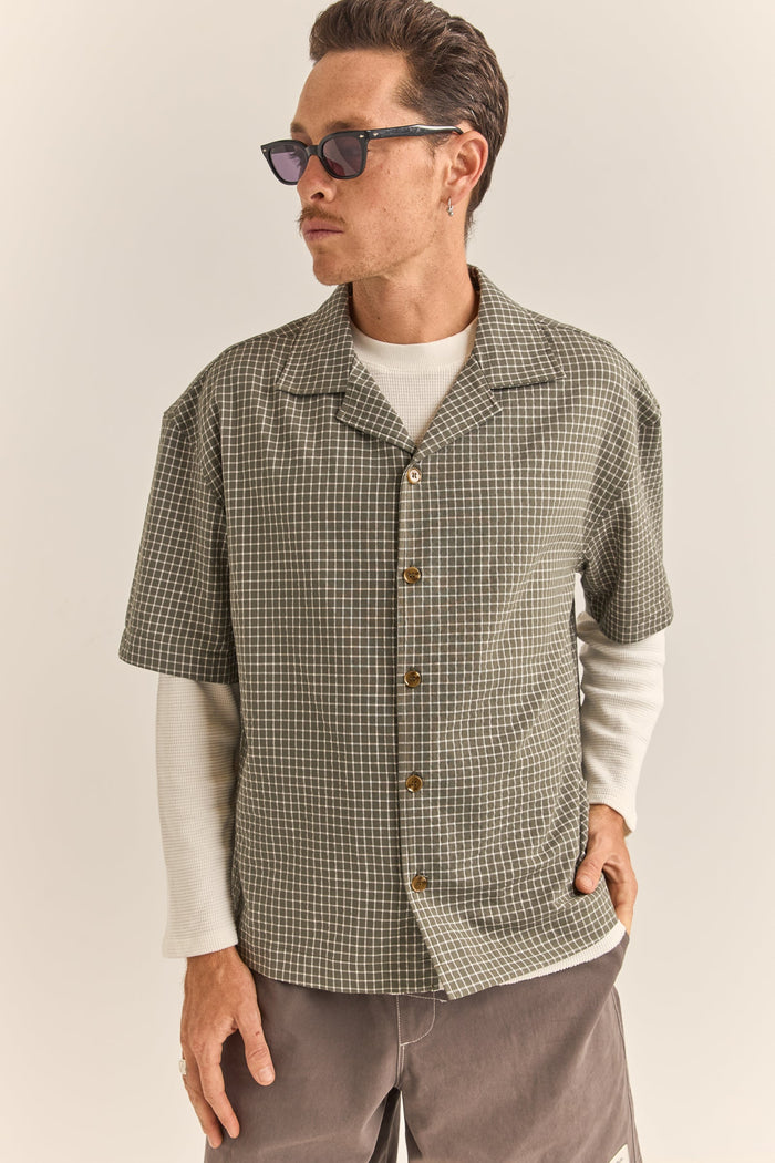 Rhythm Relaxed Check Ss Shirt - OLIVE - Sun Diego Boardshop