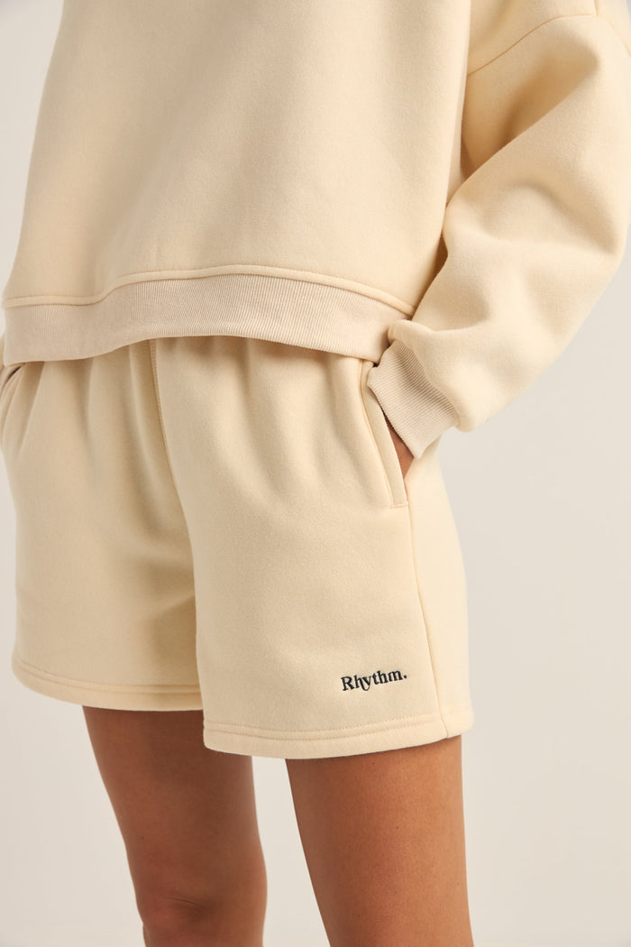 Rhythm Logo Fleece Shorts - OATMEAL - Sun Diego Boardshop