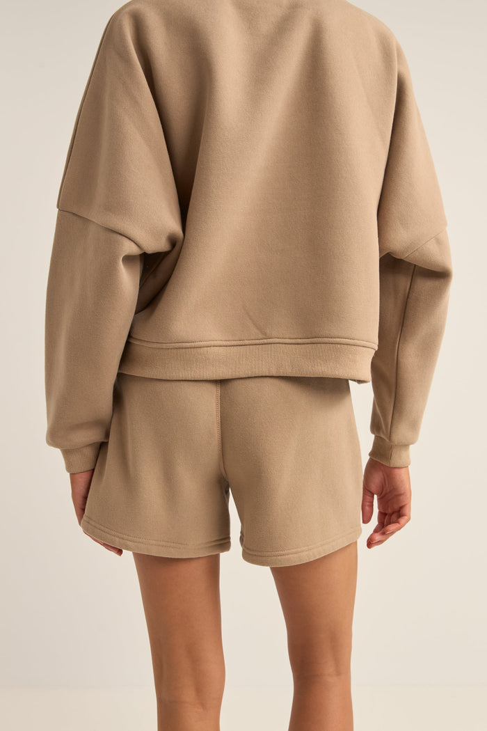 Rhythm Logo Fleece Shorts - TAUPE - Sun Diego Boardshop