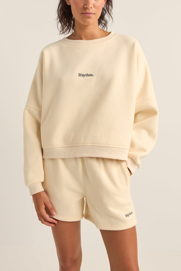 Rhythm Logo Crew Neck Fleece - OATMEAL - Sun Diego Boardshop