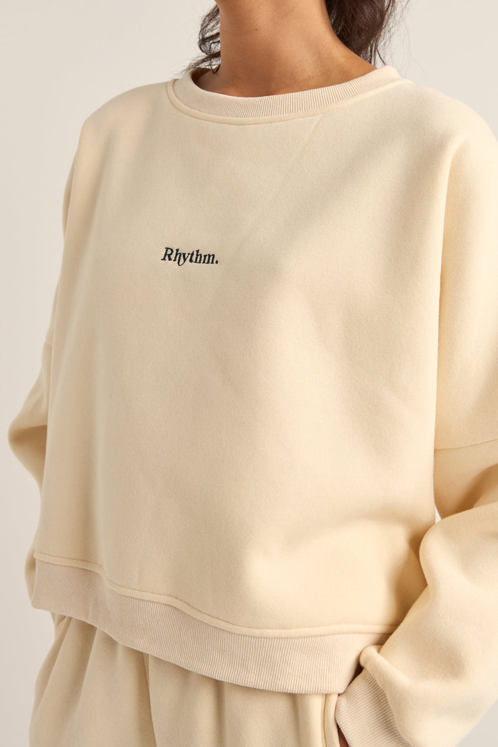 Rhythm Logo Crew Neck Fleece - OATMEAL - Sun Diego Boardshop