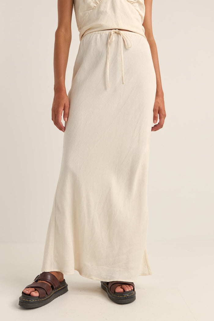 Rhythm Bias Cut Maxi Skirt - CREAM - Sun Diego Boardshop