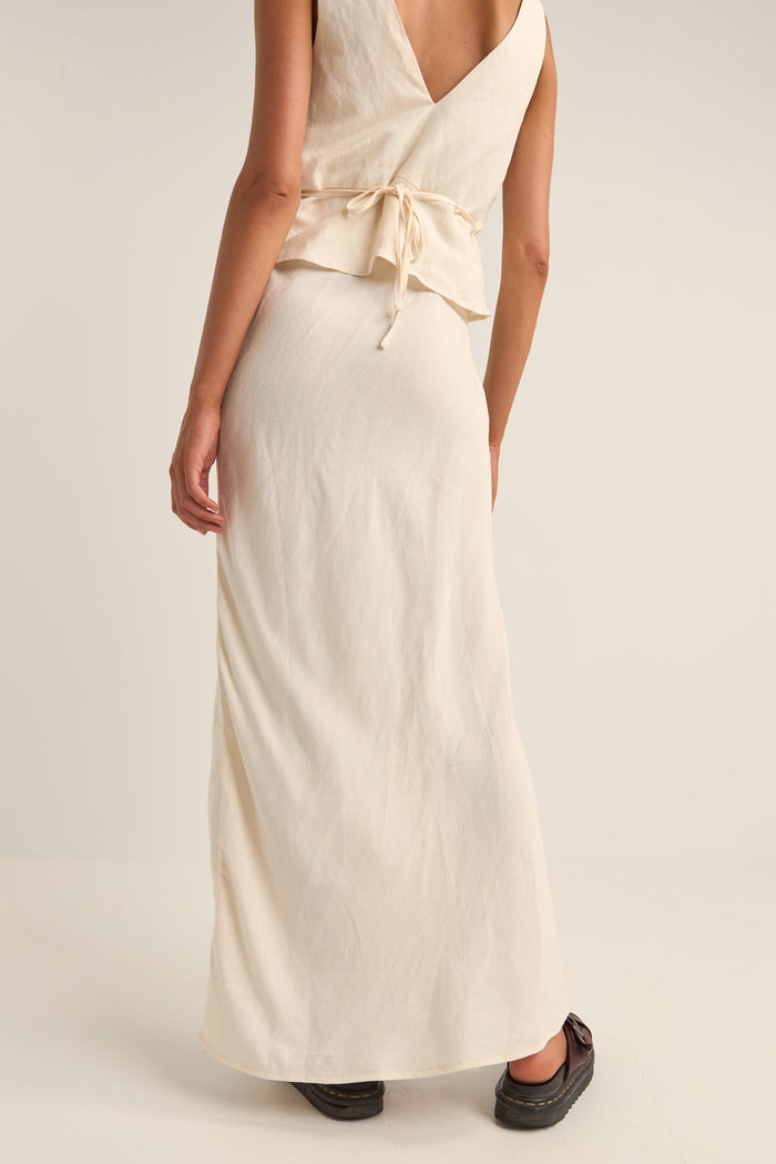 Rhythm Bias Cut Maxi Skirt - CREAM - Sun Diego Boardshop