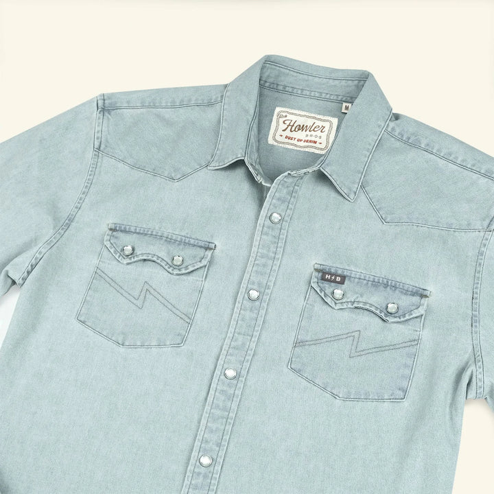 Howler Bros Dust Up Denim Snapshirt - Garth Light Wash