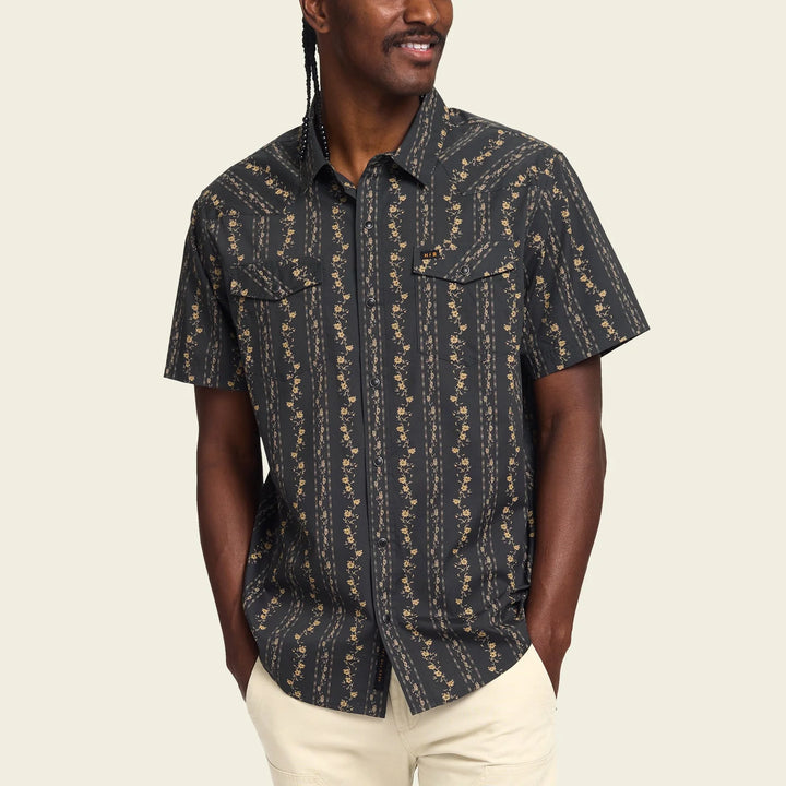 Howler Bros H Bar B Snapshirt - Hibiscus Ribbons: Antique Black