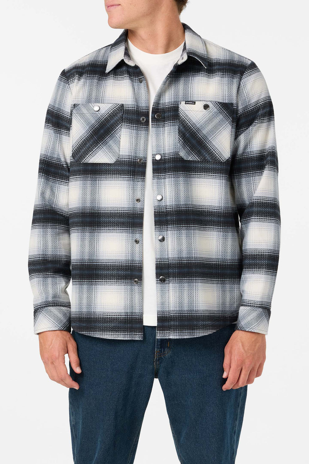 O'Neill Men's Glacier Yarn Dye Flannel Long Sleeve Shirt - Tofu - Sun Diego Boardshop