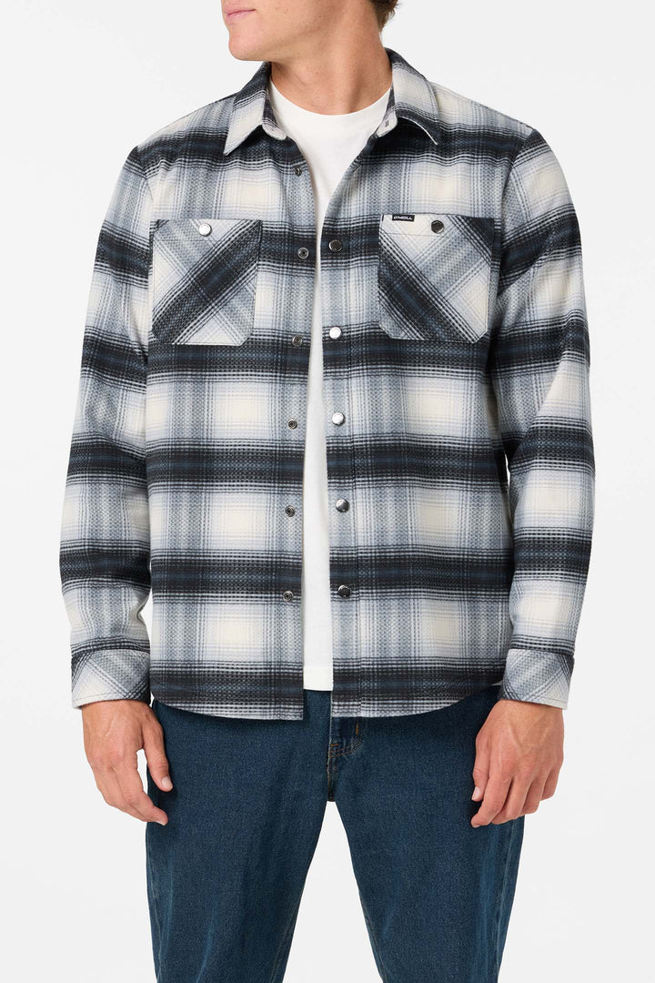 O'Neill Men's Glacier Yarn Dye Flannel Long Sleeve Shirt - Tofu - Sun Diego Boardshop