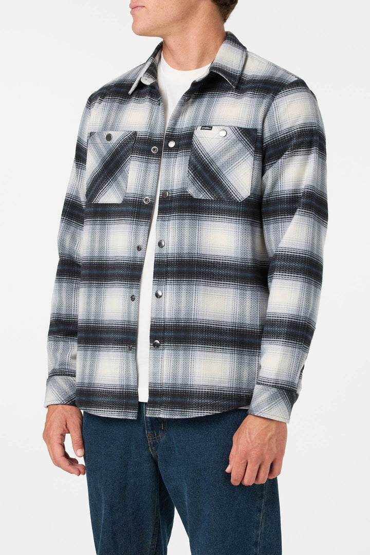 O'Neill Men's Glacier Yarn Dye Flannel Long Sleeve Shirt - Tofu - Sun Diego Boardshop