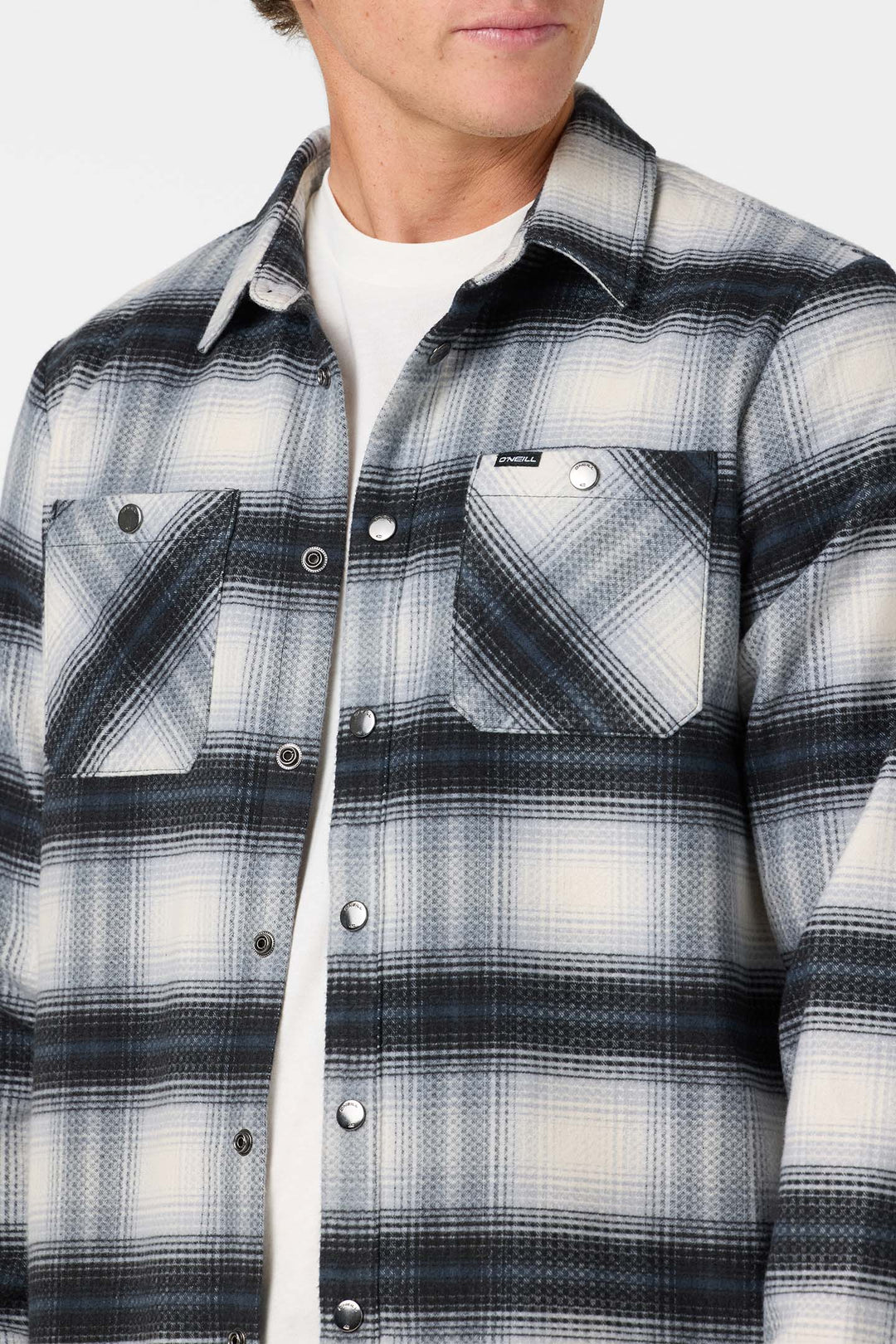 O'Neill Men's Glacier Yarn Dye Flannel Long Sleeve Shirt - Tofu - Sun Diego Boardshop
