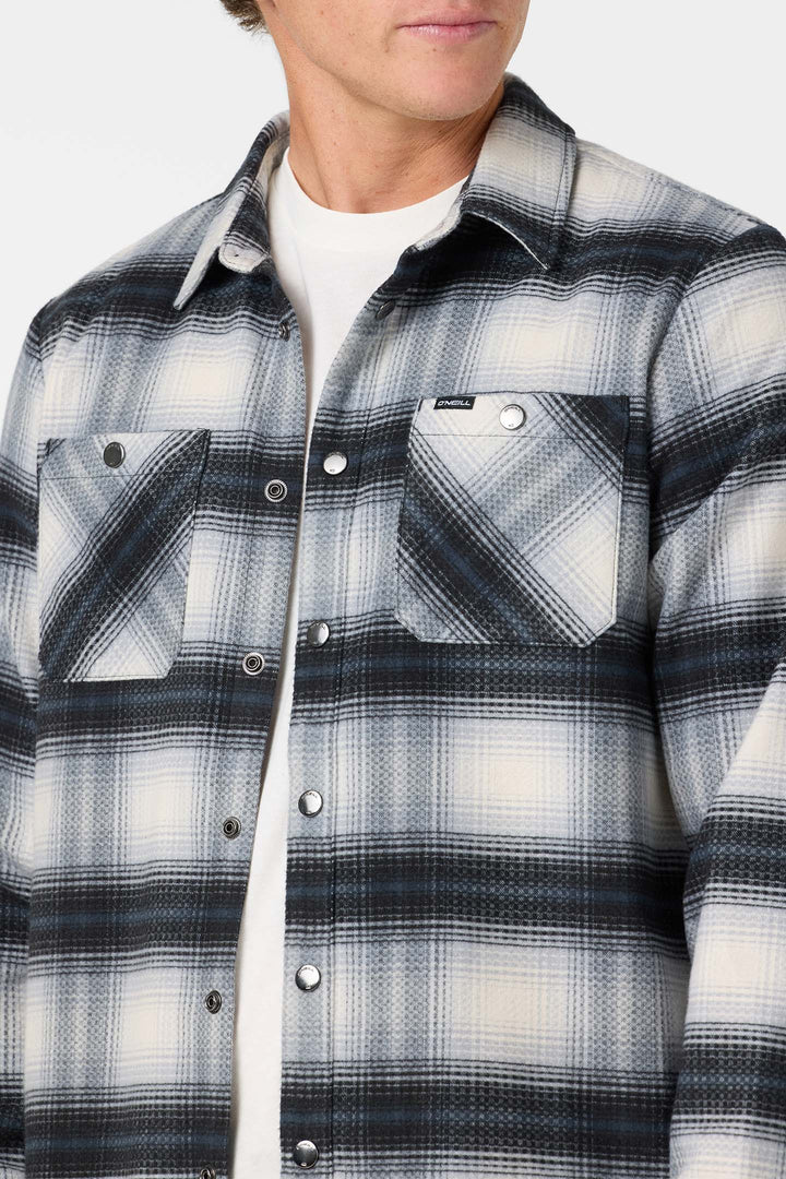 O'Neill Men's Glacier Yarn Dye Flannel Long Sleeve Shirt - Tofu - Sun Diego Boardshop