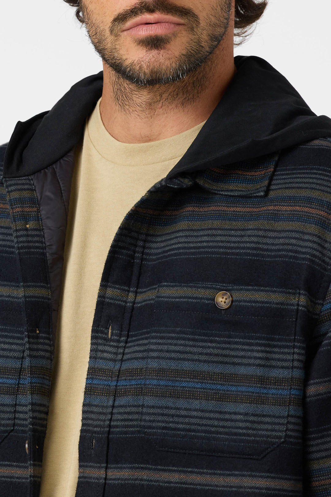 O'Neill Men's Hooded Lined Flannel Long Sleeve Shirt - Black - Sun Diego Boardshop