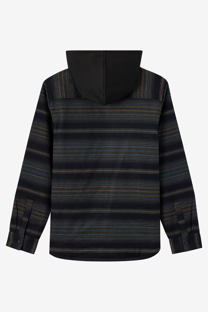 O'Neill Men's Hooded Lined Flannel Long Sleeve Shirt - Black - Sun Diego Boardshop