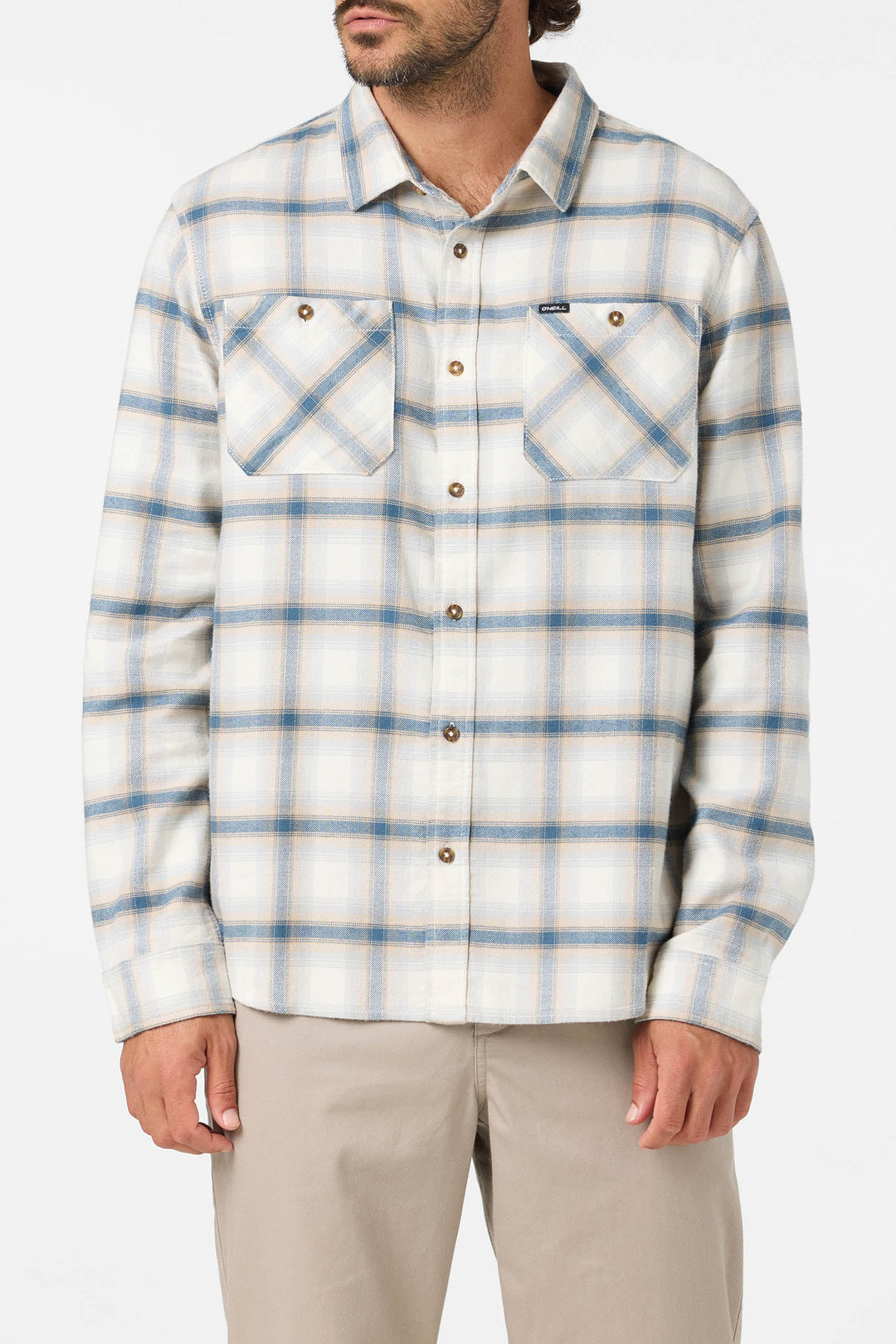 O'Neill Men's Coastline Flannel Long Sleeve Shirt - Tofu - Sun Diego Boardshop
