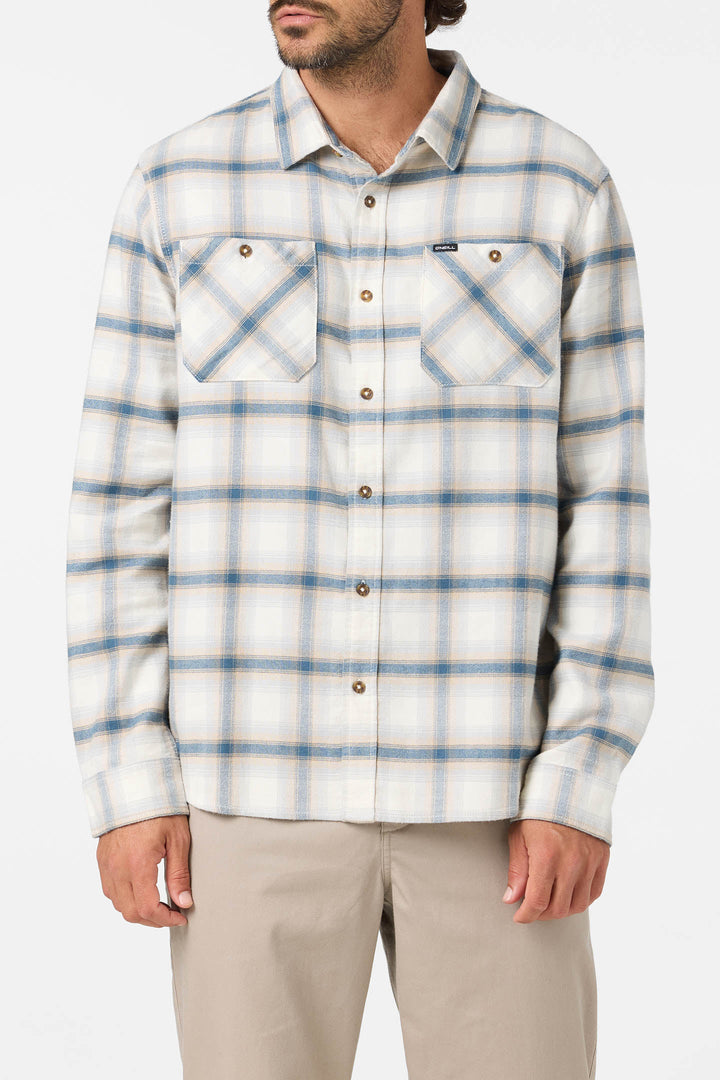 O'Neill Men's Coastline Flannel Long Sleeve Shirt - Tofu - Sun Diego Boardshop