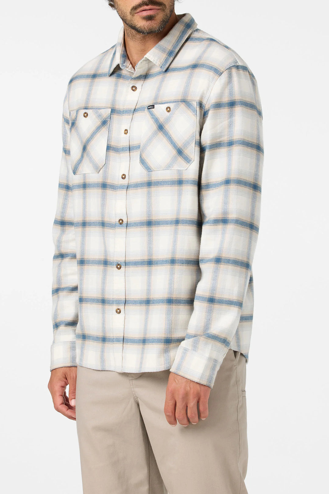 O'Neill Men's Coastline Flannel Long Sleeve Shirt - Tofu - Sun Diego Boardshop