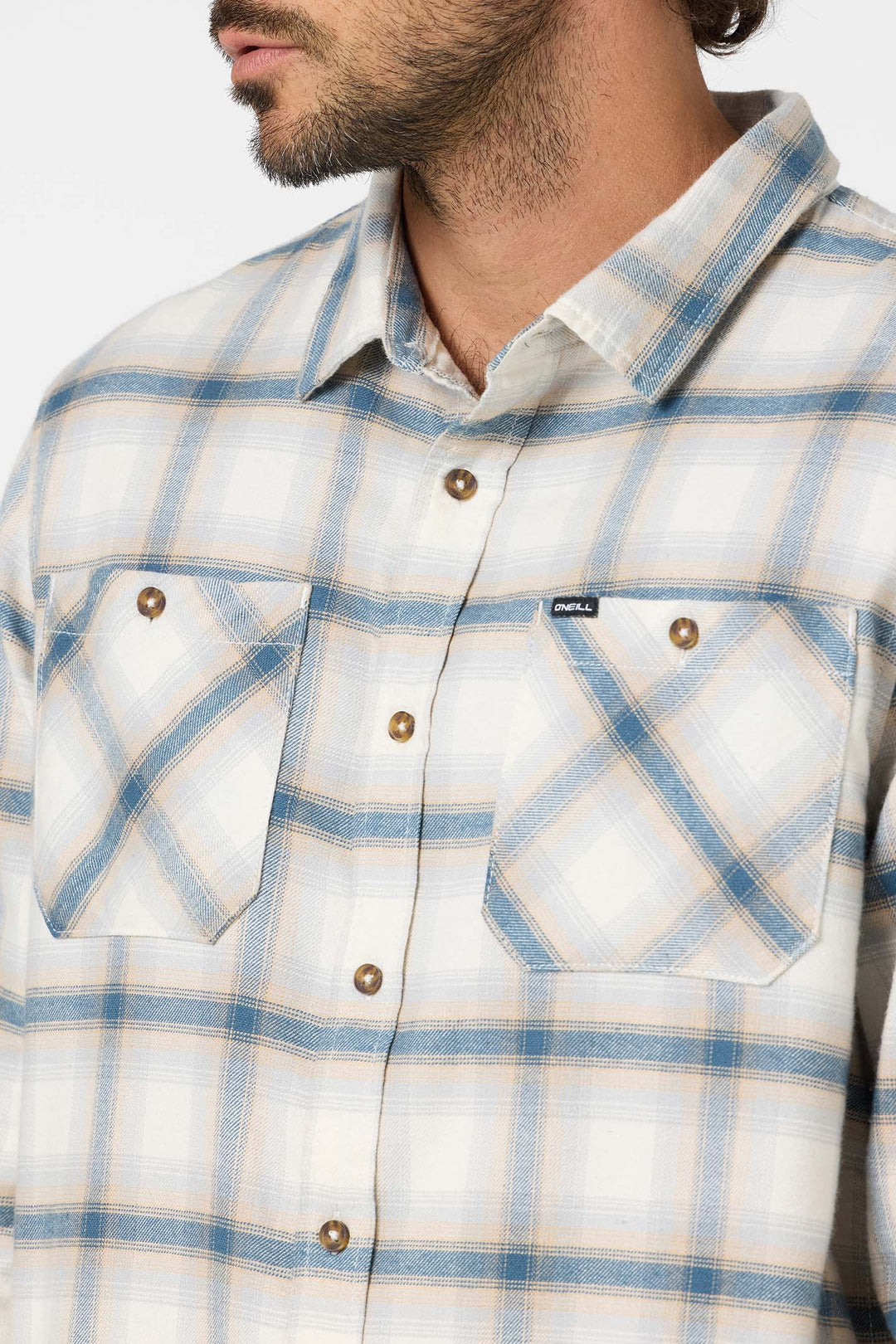 O'Neill Men's Coastline Flannel Long Sleeve Shirt - Tofu - Sun Diego Boardshop