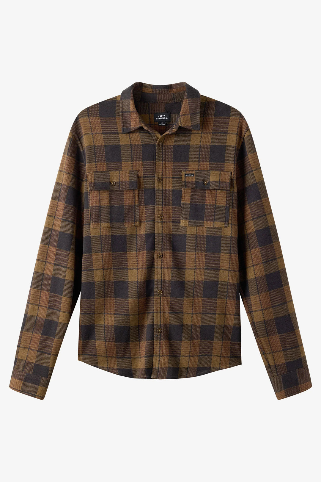 O'Neill Men's Sutton Flannel Long Sleeve Shirt - Dark Khaki - Sun Diego Boardshop