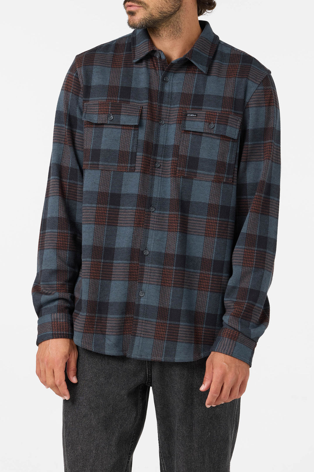 O'Neill Men's Sutton Flannel Long Sleeve Shirt - Dark Slate - Sun Diego Boardshop