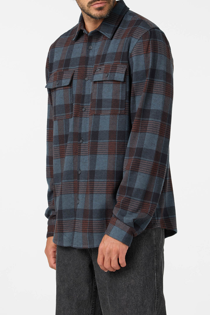 O'Neill Men's Sutton Flannel Long Sleeve Shirt - Dark Slate - Sun Diego Boardshop