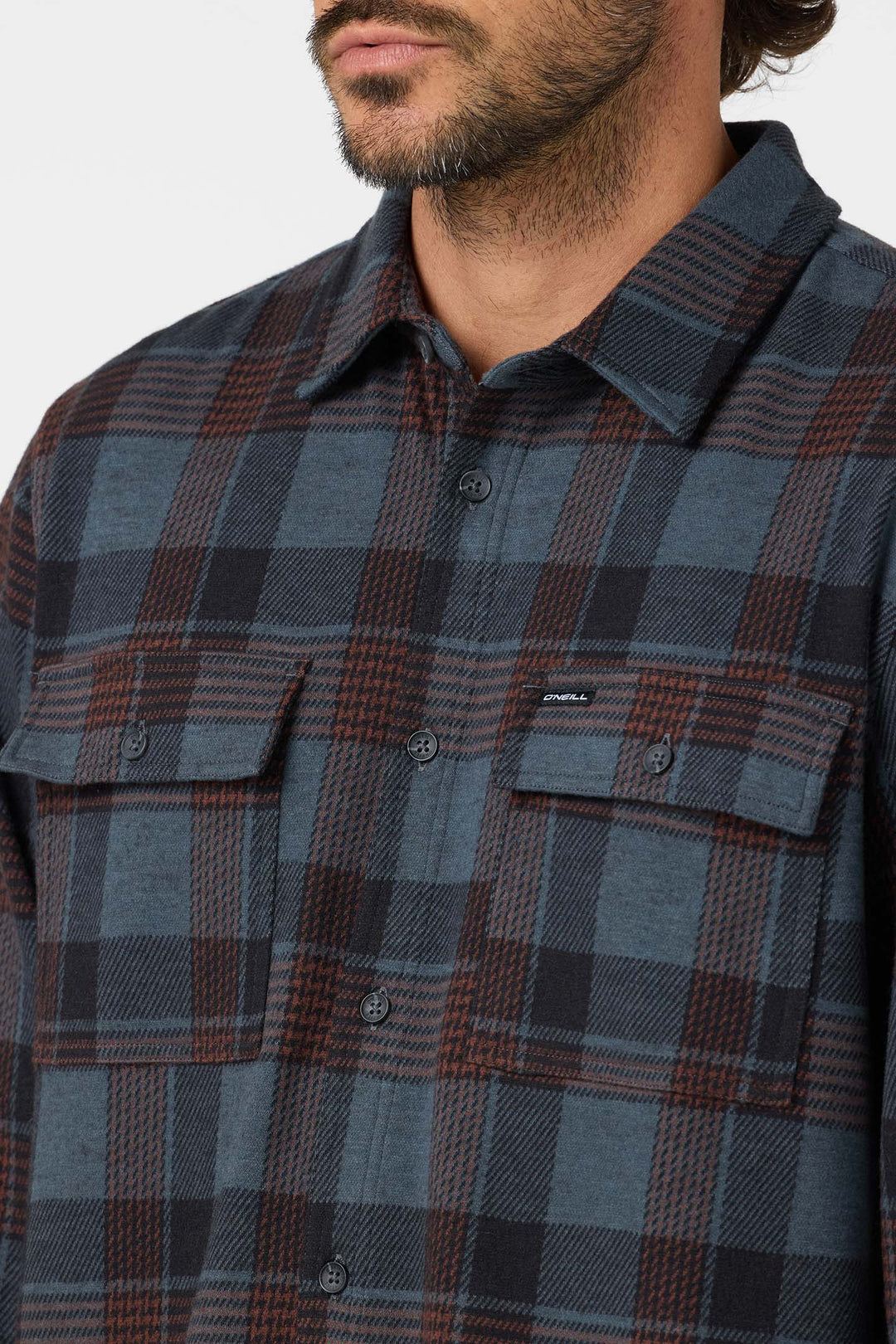 O'Neill Men's Sutton Flannel Long Sleeve Shirt - Dark Slate - Sun Diego Boardshop