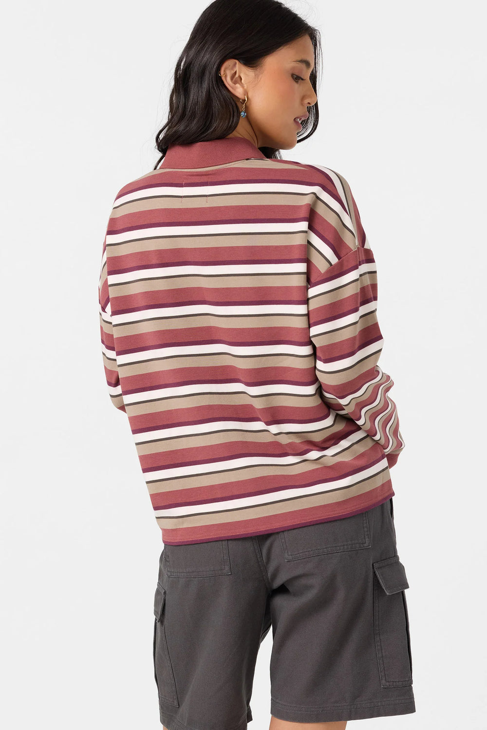 O'Neill Women's O'Riginals Kyra Long Sleeve Crop Polo Top - Apple Butter - Sun Diego Boardshop