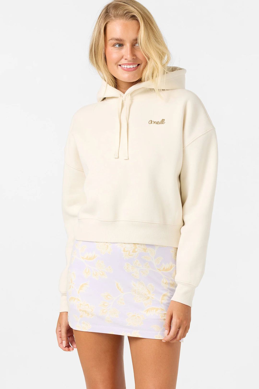 O'Neill Women's Arden Cropped Hoodie Pullover Fleece - Tofu - Sun Diego Boardshop
