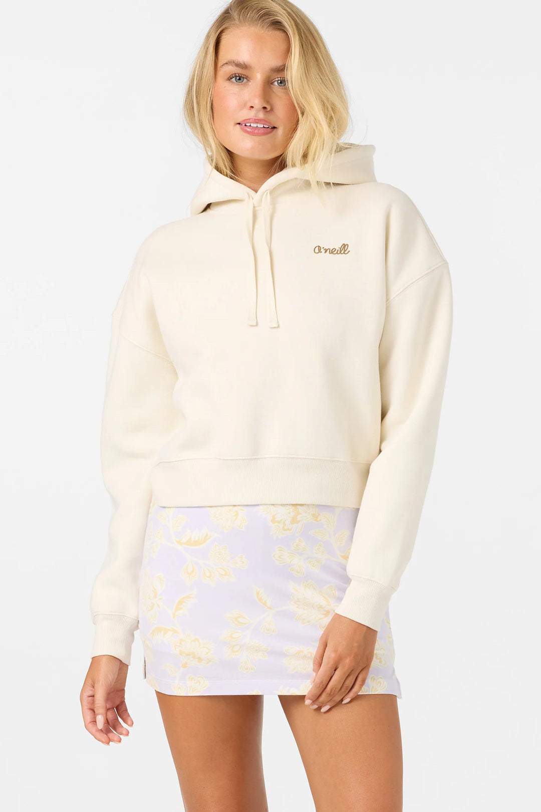 O'Neill Women's Arden Cropped Hoodie Pullover Fleece - Tofu - Sun Diego Boardshop