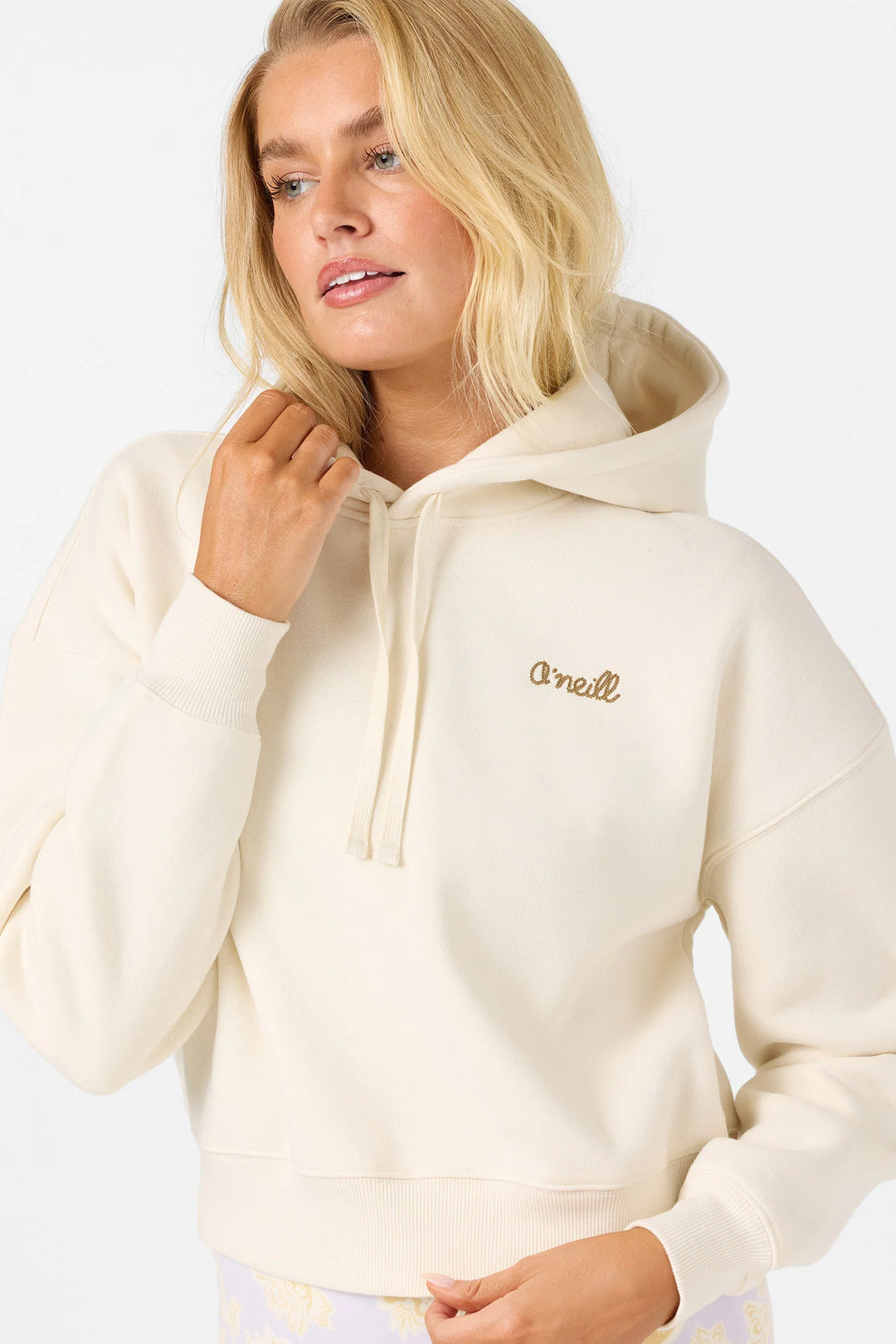 O'Neill Women's Arden Cropped Hoodie Pullover Fleece - Tofu - Sun Diego Boardshop