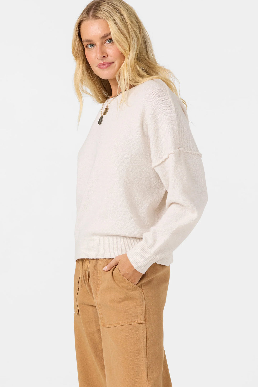 O'Neill Women's Kari Long Sleeve Sweater - Tofu - Sun Diego Boardshop